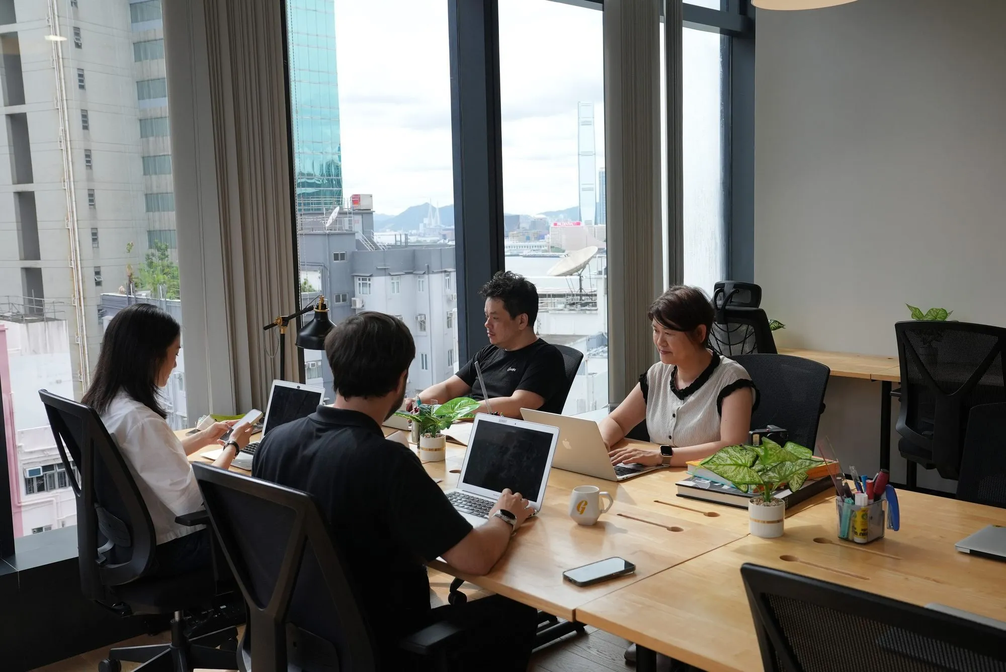 Members at work in Garage Society, Causeway Bay